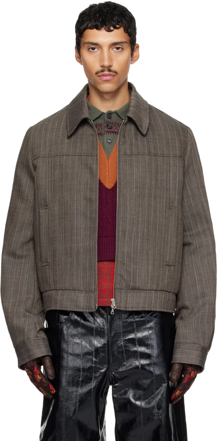 Мужская шерстяная куртка Dries van Noten, цементная