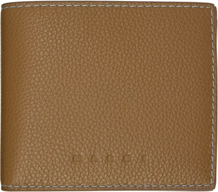 Мужской складной кошелек Marni, кожаный, болотный