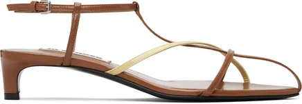 Женские босоножки Jil Sander Cage, низкий каблук, бежевые