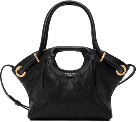 Женская сумка Balmain Small из кожи ягненка, черная