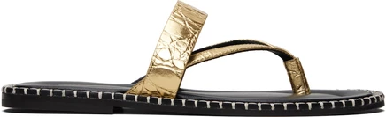 Женские кожаные сандалии Dries van Noten, золотистые