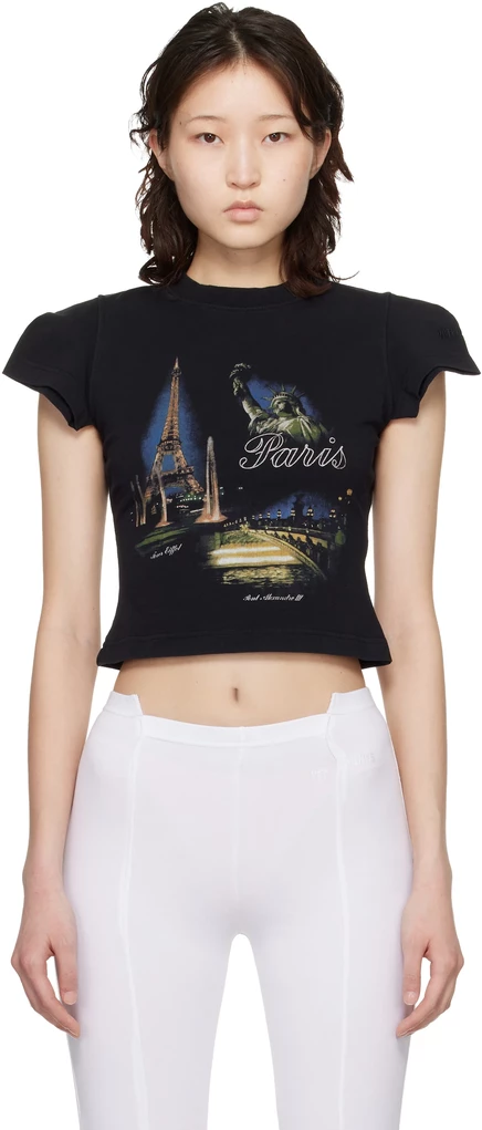 Женская футболка VETEMENTS Paris Tourist, черная