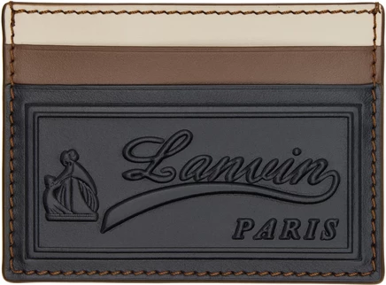 Мужской кожаный картхолдер Lanvin Tricolor, черный/разноцветный