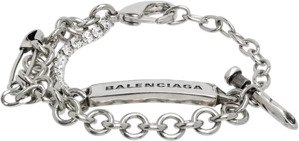 Мужской браслет Balenciaga DIY, серебристый