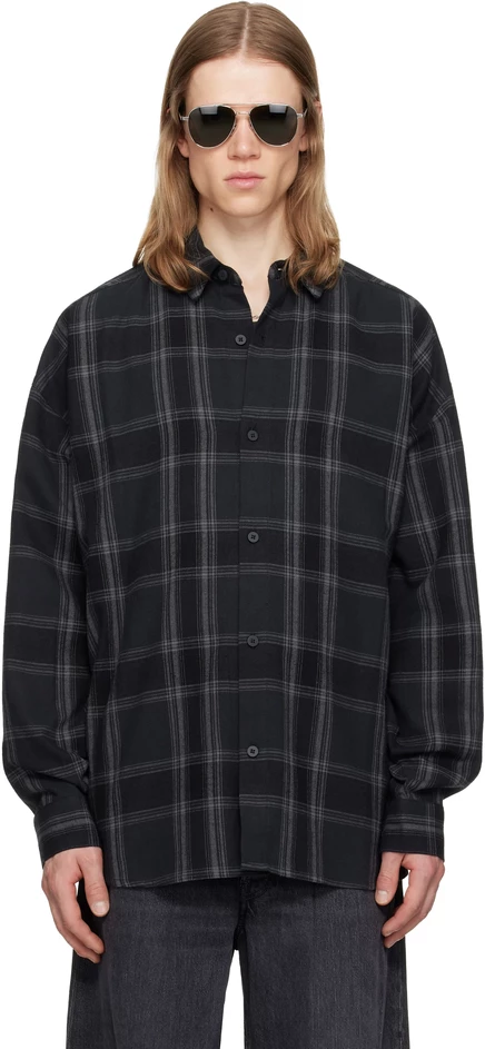 Мужская клетчатая рубашка Fear of God Essentials, черная