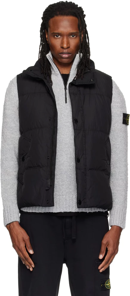 Мужской пуховый жилет Stone Island G100010, черный
