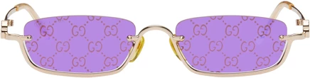 Мужские солнцезащитные очки Gucci GG1278S, золотые/золотые/фиолетовые