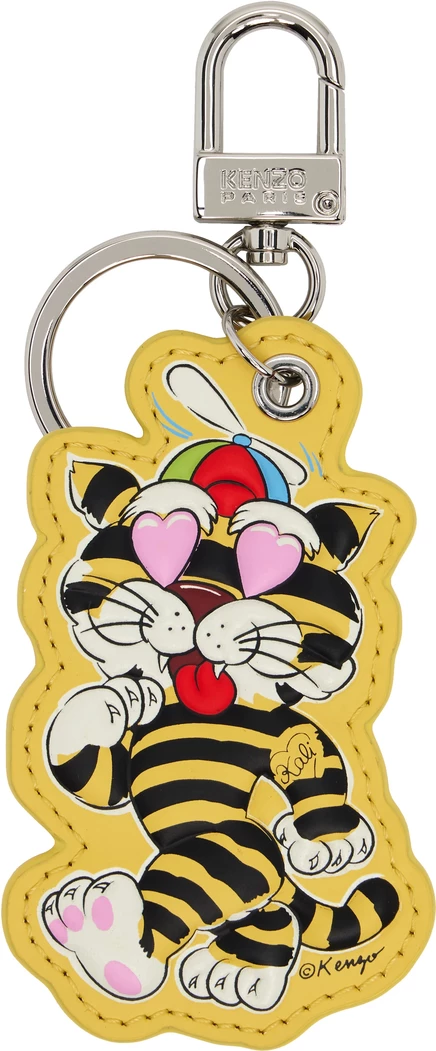 Брелок Kenzo Cartoon кожаный, разноцветный