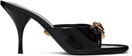 Женские босоножки Versace Opera Bow, черно-золотые