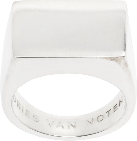 Мужское кольцо Dries van Noten из серебра, серебристое