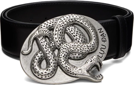 Мужской ремень LU'U DAN Twisted Snake, черный