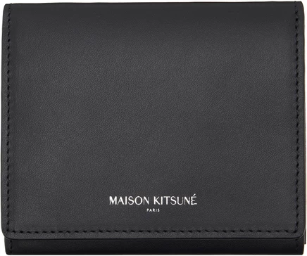 Мужской кошелек Maison Kitsuné Paris, тройной, черный