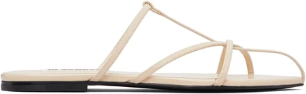 Женские босоножки Jil Sander с ремешками, молочные