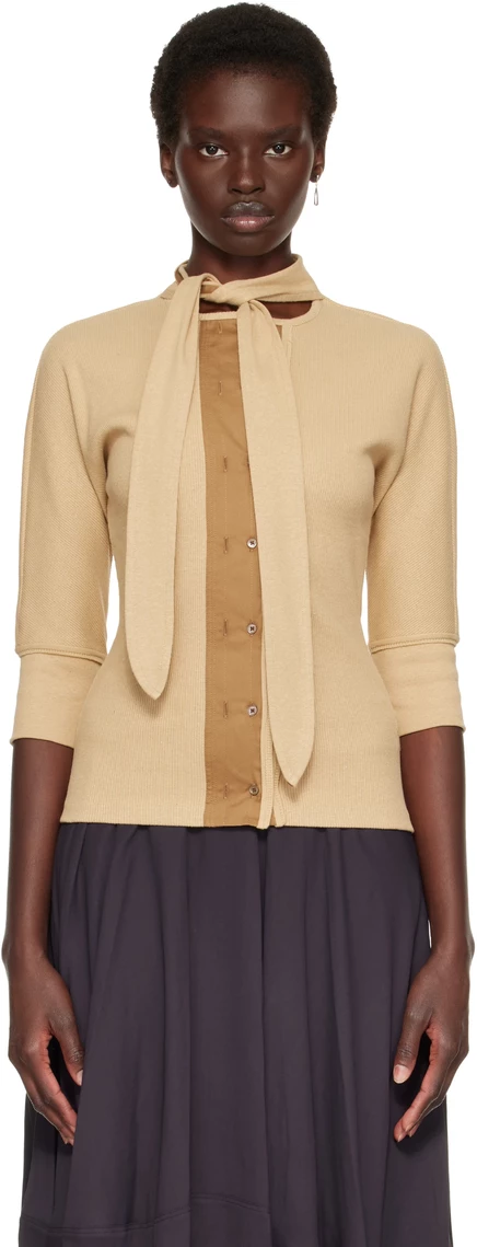 Женская футболка Lemaire Ascot, бежевого цвета