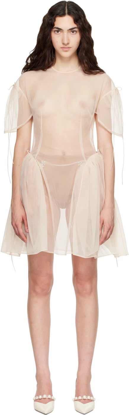 Женское мини-платье Simone Rocha с бантами, бежевое