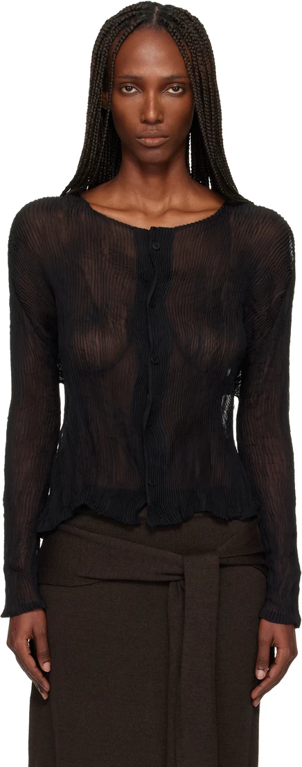 Женский кардиган Issey Miyake Chiffon Twist, черный