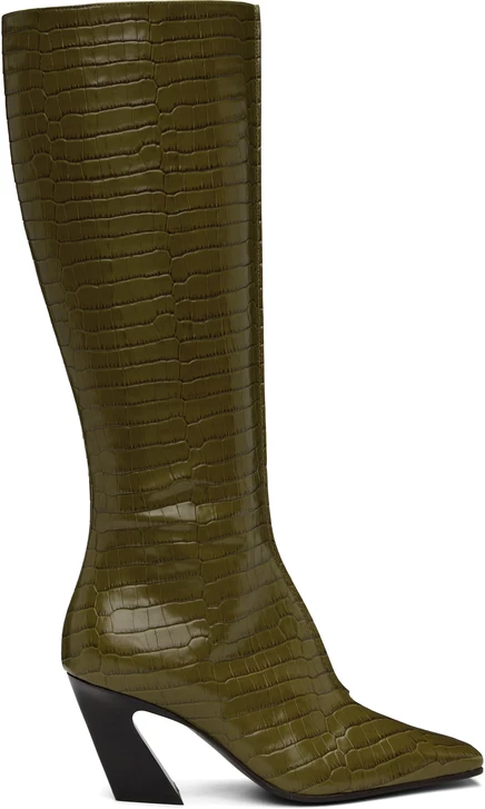 Женские высокие сапоги Bottega Veneta Lewis, оливковые