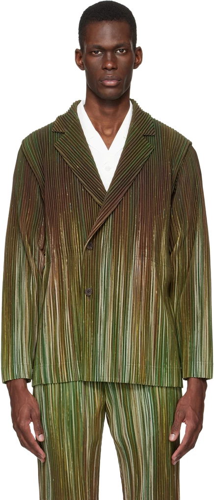 Мужской блейзер Homme Plissé Issey Miyake, зеленый