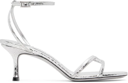 Женские босоножки Jimmy Choo 1998 Leo 65, серебристые