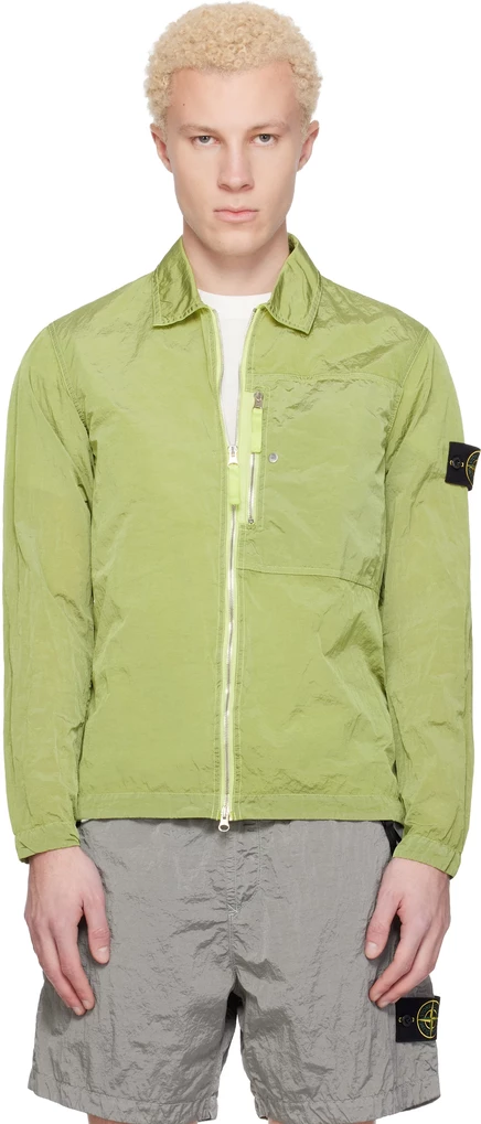 Куртка Stone Island Yellow 1200038 из нейлона и металла ECONYL® лимонного цвета