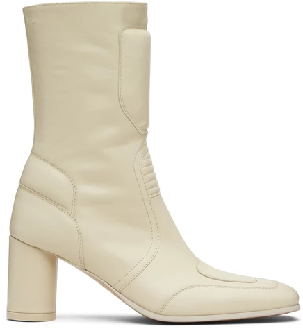 MM6 Maison Margiela - Белоснежные байкерские ботильоны fog