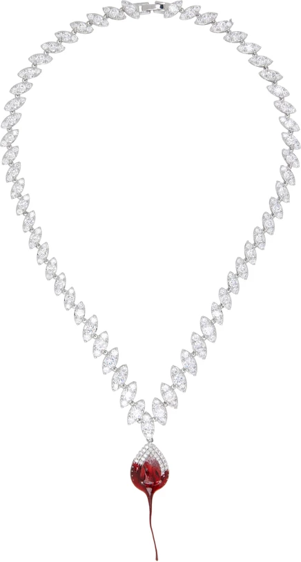 Женское колье Ottolinger Diamond Dip, красный мрамор