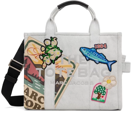 Сумка-тоут Marc Jacobs The Camp Patchwork Medium, светло-синяя