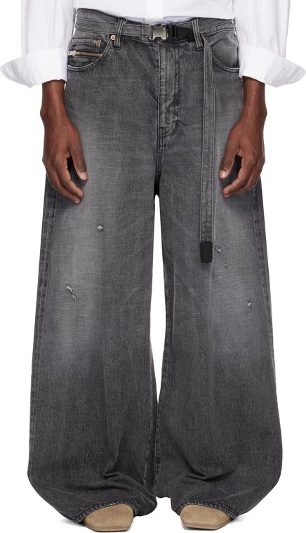 Мужские джинсы Sacai BEYONDEXX, черные