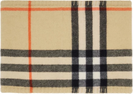 Мужской снуд Burberry в клетку, кашемировый, песочный