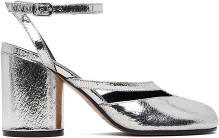 Женские туфли Maison Margiela Tabi, серебристые