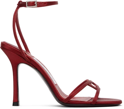 Женские босоножки Jimmy Choo 1998 Leo 100, рубиновые