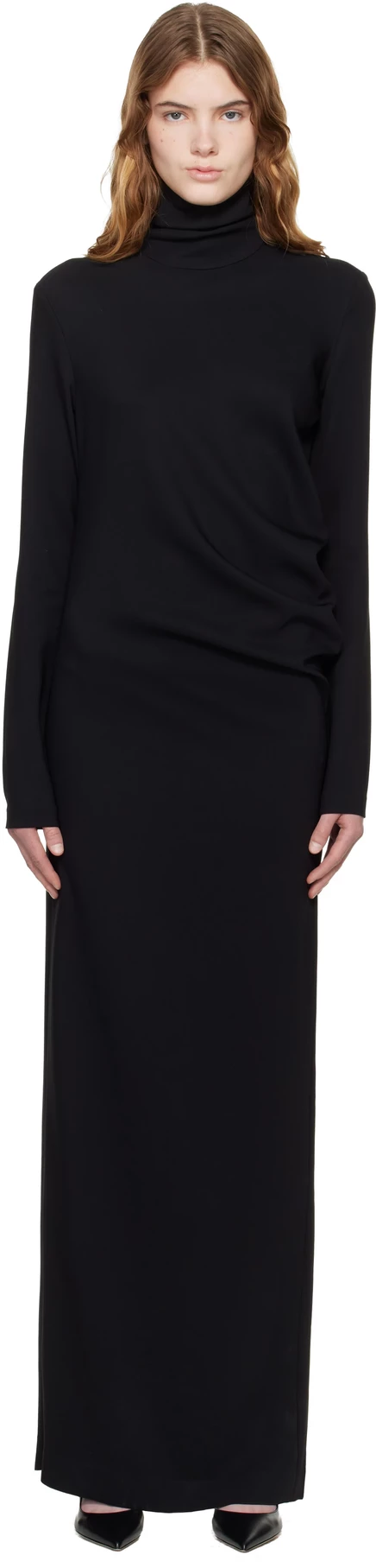 Женское длинное платье Toteme Long Twist, черное