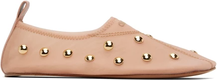Женские балетки Chloé Pink Rita сетчатые, бежево-розовые
