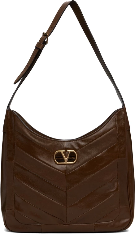 Сумка Valentino Garavani Patchwork medium, коричневая