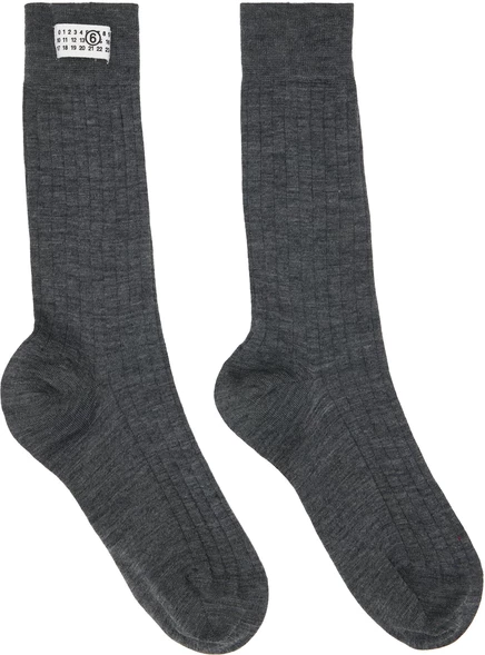 Женские носки MM6 Maison Margiela, серый меланж