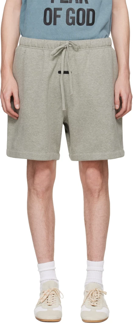 Fear of God ESSENTIALS Серые фирменные классические шорты concrete heather