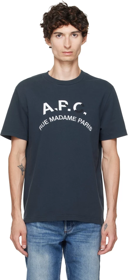Мужская футболка A.P.C. Vintage, темно-синяя
