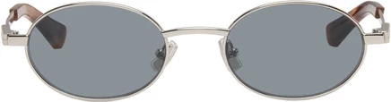 Мужские очки Bottega Veneta Silver Ribbon, серебро/серебро/синий
