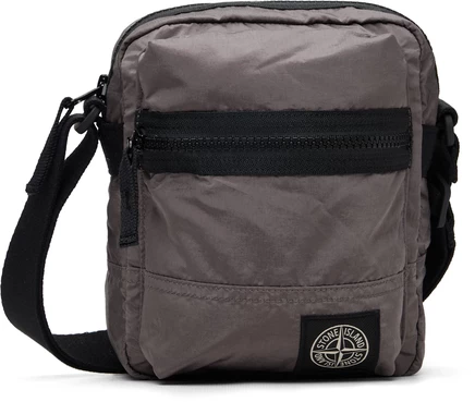 Сумка-мессенджер Stone Island 9200015 ECONYL, серо-фиолетовая