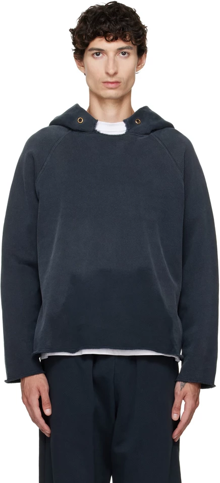 Мужское худи Les Tien Raglan, винтажно-выцветшее черное