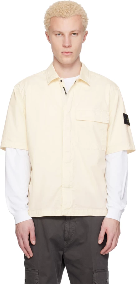 Мужская рубашка Stone Island 1100025, слоновая кость