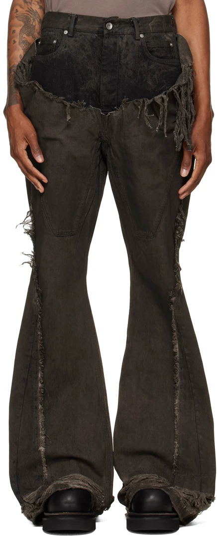 Мужские джинсы Rick Owens DRKSHDW Tower Slivered клёш, серые