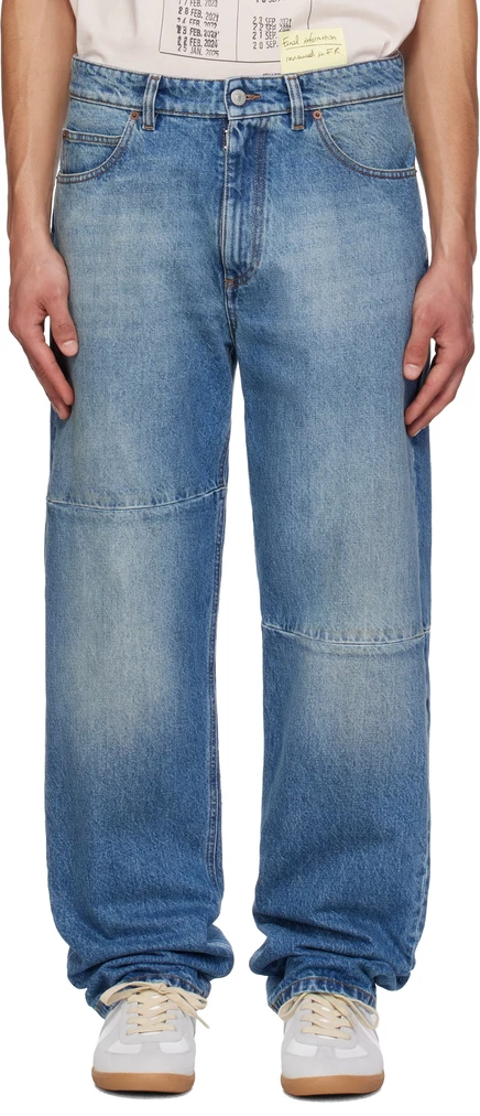 Мужские джинсы MM6 Maison Margiela прямого кроя, голубые