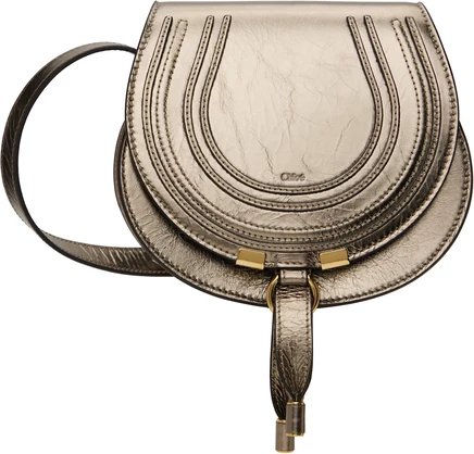 Silver Small Marcie Saddle Bag shiny grey