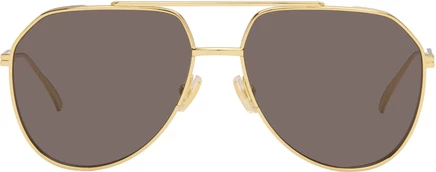 Мужские очки Bottega Veneta Gold Ribbon, золотисто-серые