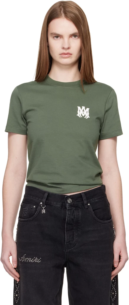 Женская футболка Amiri MA Core Logo, шалфейная