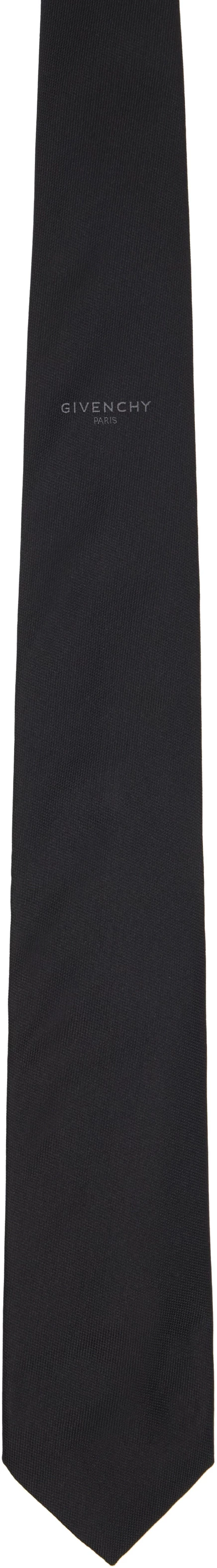 Мужской шелковый галстук Givenchy Black Paris, черный