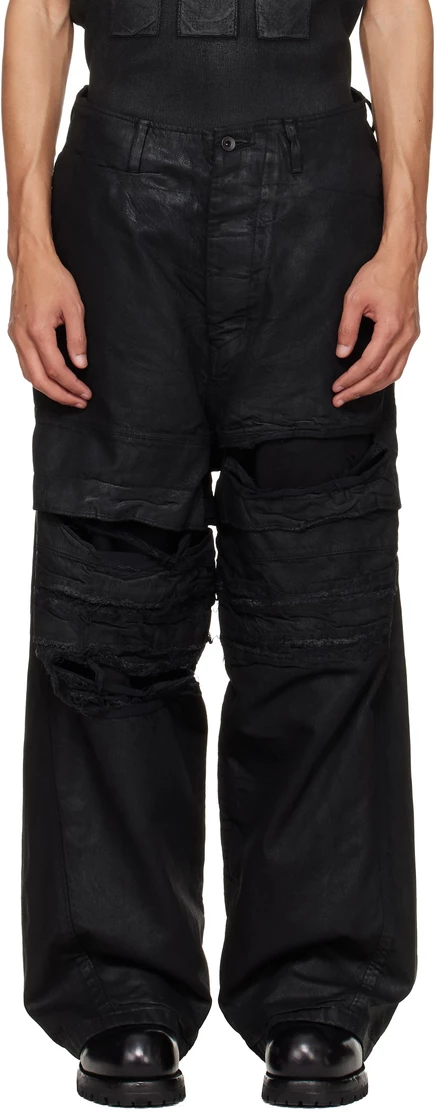 Мужские джинсы Julius Coated Destroy Baggy, черные