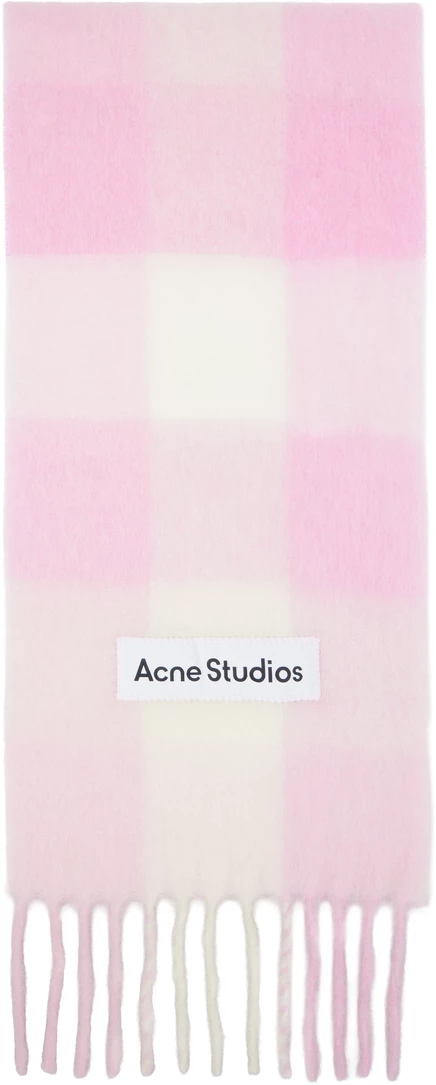 Мужской шарф Acne Studios, розовый/белый/светло-розовый
