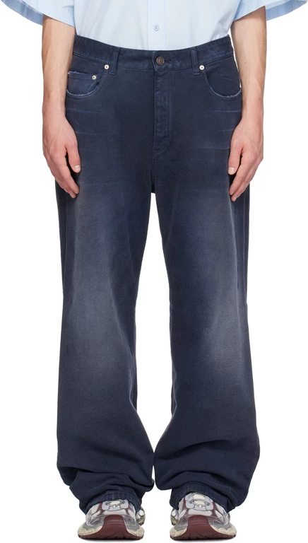 Мужские джинсы Balenciaga Curved Knee, синие